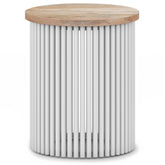 Demy Accent Table in Natural/White