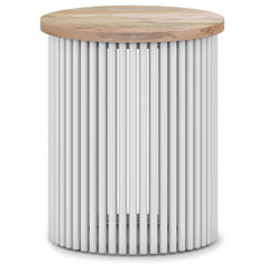 Demy Accent Table in Natural/White