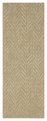 Earth GC_NTL1014 Jute/White 2 ft. 7 in. x 7 ft. 3 in. Indoor/Outdoor Area Rug
