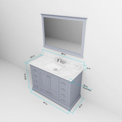 Dark Grey Single Bath Vanity 48 in. W x 22 in. D, and 46 in. Mirror