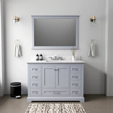 Dark Grey Single Bath Vanity 48 in. W x 22 in. D, and 46 in. Mirror