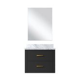 Black Single Bath Vanity 24 in. W x 18 in. D, Acrylic Countertop and 18 in. Mirror
