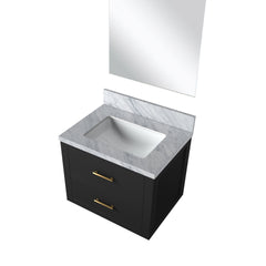 Black Single Bath Vanity 24 in. W x 18 in. D, Acrylic Countertop and 18 in. Mirror