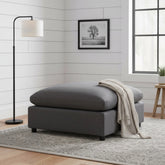 Cassandra Charcoal Fabric Ottoman