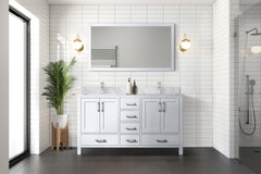 White Double Bath Vanity 60 in. W x 22 in. D