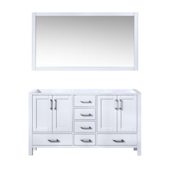 White Double Bath Vanity 60 in. W x 22 in. D, and 58 in. Mirror