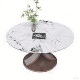 53" Round Dining Table, Scratch & Heat Resistant Sintered Stone Tabletop for Dining Room & Kitchen(Table Only)