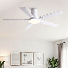52 inch Mordern White Ceiling Fan with Light and Remote control