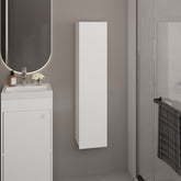 43 Inch One Door Wall-Mounted Bathroom Cabinet with 3 Storage Shelves, Vertical Organizer for Bathroom, Bedroom or Laundry Room