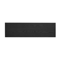 TREXM Rustic Console Table with 3 Fluted Drawers - Solid Wood Veneer Entryway Table Featuring Natural Wood Grain for Living Room, Hallway (Black)
