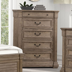 Weathered Gray Finish Chest 1pc Transitional Style Metal Slide Glides English Dovetail Drawers Metal Handles And Knobs Bedroom Furniture