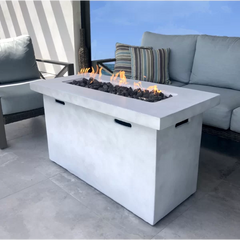25" H x 42" W Fiber Reinforced Concrete Propane Outdoor Fire Pit Table