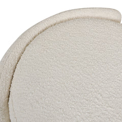Fuji 43" Upholstered Oval Storage Bench, Ivory White Boucle