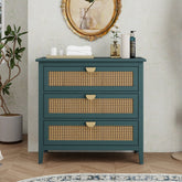 3 Drawer Cabinet,Natural rattan,American Furniture,Suitable for bedroom, living room, study
