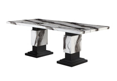 STACEY ZEBRA WHITE/BLACK DINING TABLE