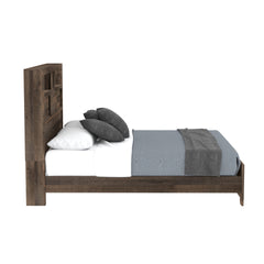 Brown Bookcase King Bed