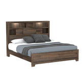Brown Bookcase King Bed