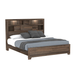 Brown Bookcase King Bed