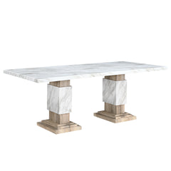 STACEY BEIGE/NATURAL DINING TABLE SET
