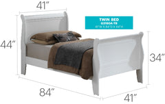 Charming Traditional Twin Bed In Pristine White