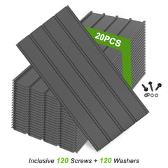 20 Pcs Metal Roofing Panels, 3.54 ft x1.64 ft Galvanized Roofing Panels Metal Siding Panels with Steel Screws for Pergola, Gazebo, Shed, Outdoor Storage, Chicken Coop, Patio,Garages-Gray