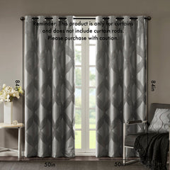 Knitted Jacquard Total Blackout Curtain Panel(Only 1 Pc Panel)