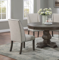 Traditional Formal 54"DIA Round Dining Table Pedestal Base Oak Finish 1pc Table Dining Room Furniture