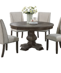 Traditional Formal 54"DIA Round Dining Table Pedestal Base Oak Finish 1pc Table Dining Room Furniture