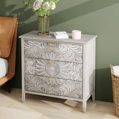 3 Drawer Cabinet, American Furniture, Suitable for Bedroom, Living Room, Study