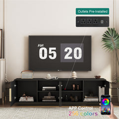 TV Stand with 16 Color LEDs,68" Modern TV Stand, TV Cabinet Entertainment Center for 55 60 65 Inch TV