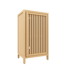 Bathroom Bamboo Storage Cabinet, Freestanding Floor Cabinet with Door and Shelf for Bathroom, Living Room, Bedroom, Hallway, Kitchen