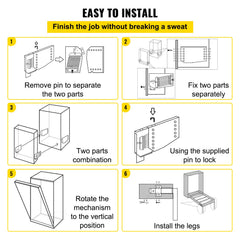 Murphy Mounting Wall Springs Mechanism Heavy Duty Support Hardware DIY Kit for King Queen Bed (Vertical), White