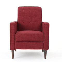 Fabric Recliner Chair Mid-Century Modern Recliner Pushback Single Recliner Sofa with Thicker Seat Cushion Tufted Upholstered Sofa with Wooden leg for Living Room Bedroom