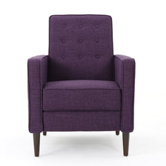 Fabric Recliner Chair Mid-Century Modern Recliner Pushback Single Recliner Sofa with Thicker Seat Cushion Tufted Upholstered Sofa with Wooden leg for Living Room Bedroom