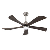 52" 5PCS Solid Wood Blades Ceiling Fan with Lights Remote Control,Quiet DC Motor 3 Blade Ceiling Fans 6 Speed Levels,Reversible Ceiling Fan,for Patio Living Room,Bedroom,Office,Indoor.(Stain nickel )