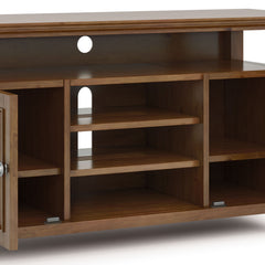Amherst 54 inch Wide Solid Wood TV Stand in Medium Saddle Brown For TVs up to 60 inches