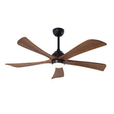 52" 5PCS Solid Wood Blades Ceiling Fan with Lights Remote Control,Quiet DC Motor 3 Blade Ceiling Fans 6 Speed Levels,Reversible Ceiling Fan,for Patio Living Room, Bedroom, Office,Indoor.(Matte Black)