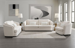 Mariko Beige Linen 3Pcs Living Room Set (Sofa, Loveseat, Chair)