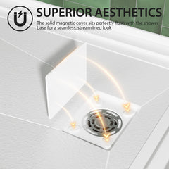 60x32 Inch White Acrylic Shower Base, Right Drain, Non-Slip Surface