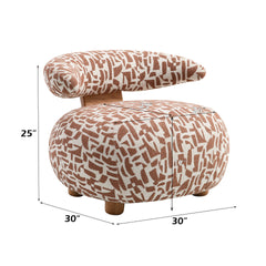 Lynn Brown Pattern Fabric Accent Chair