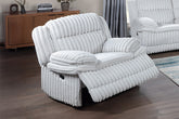 Manual Glider Recliner Fur-Like Corduroy in Light Gray