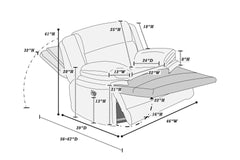 Manual Glider Recliner Fur-Like Corduroy in Light Gray