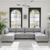 Modular Sectional Sofa, Convertible Sofa Seat With Storage, Sleeper Sectional Sofa Set, Fabric Flexible Modular Combinations for Living Room