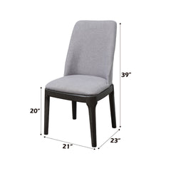 Madan Light Gray Linen & Gray Oak Finish Side Chair (Set of 2)
