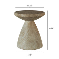 Cement Outdoor End Tables for Patio, GardenAccent Table Faux Terrazzo Accent Table, Modern Small Round Side Tablefor Outside, Tree Stump Garden Stool DrumTable indoor and Outdoor