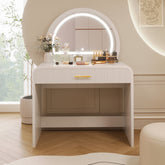 39 inch Makeup Vanity Table with Mirror Touch Screen Lighted Mirror, Dressing Table with Drawer for Bedroom, White