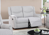 Modern Style Recliner Loveseat 1pc Burlap Upholstered Plush Armrest And Headrest Sincere Bone Finish Primary Living Room Furniture