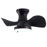 ABS Ceiling Fan with 3 Color Temperatures Light and Remote Control DC Motor Powerful and low noise Small Space ceiling fan for Kitchen Bedroom Dining room Toilet Patio.( Matte Black)