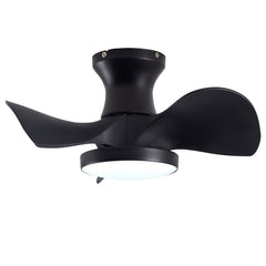 ABS Ceiling Fan with 3 Color Temperatures Light and Remote Control DC Motor Powerful and low noise Small Space ceiling fan for Kitchen Bedroom Dining room Toilet Patio.( Matte Black)