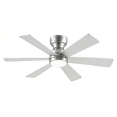 46" Flush Mount Ceiling Fan with Lights Remote Control,Quiet DC Motor 6 Plywood Blade Ceiling Fans 6 Speed Levels,Reversible Ceiling Fan,for Patio Living Room, Bedroom,Office,Indoor.( SLIVER)